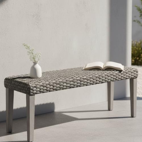Outdoor Rattan Backless Bench by AVCONNECT