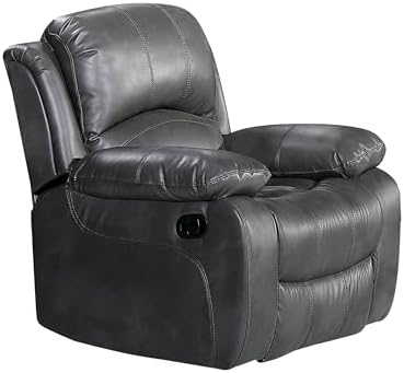 Betsy Furniture Grey Leather 3+1+1 Loveseat Sofa Set - Image 6