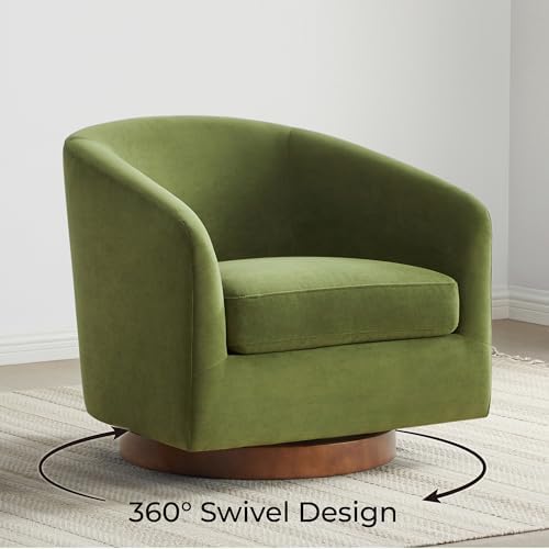 CHITA Swivel Accent Chair, FSC Wood Frame, Fully Assembled, Forest Green - Image 4
