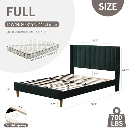 YUHUASHI Full Bed Frame，Platform Bed - Image 2