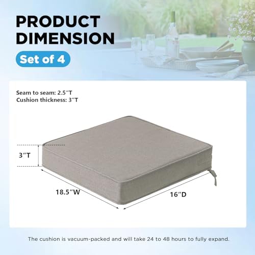 18.5 x 16 Inch Sunbrella Outdoor Chair Cushions - Image 3