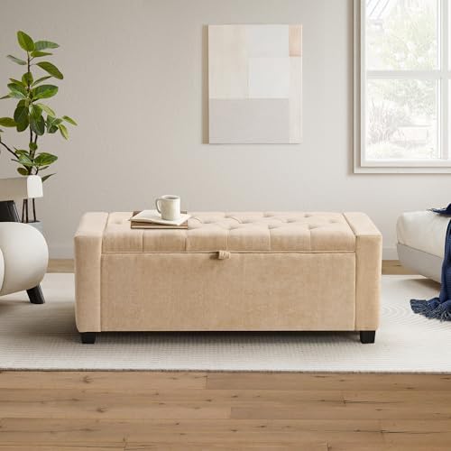 GRAINELL 42.13” Storage Ottoman Bench, Upholstered Tufted Bedroom Bench by Unknown