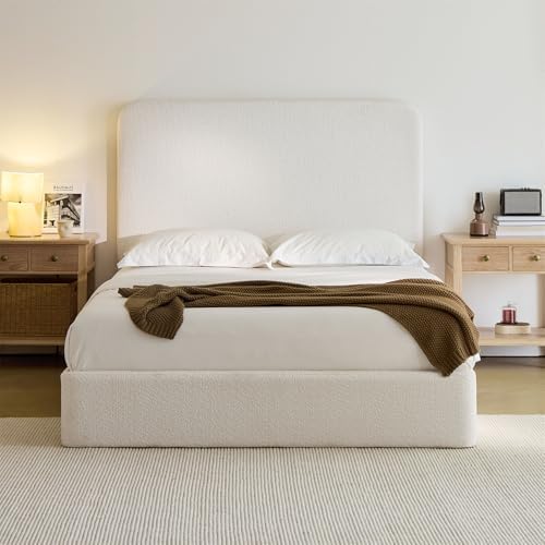 Queen Upholstered Bed Frame, Canter Modern Floor Platform Bed by OFLILAK