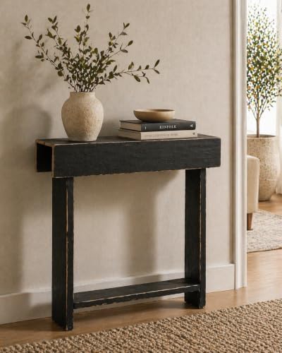 Doug and Cristy Designs Rustic Black Skinny Wall Table by DougandCristyDesigns