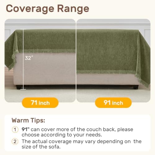 2 Pieces Sectional Couch Covers L Shaped Cover XXL Green - Image 5