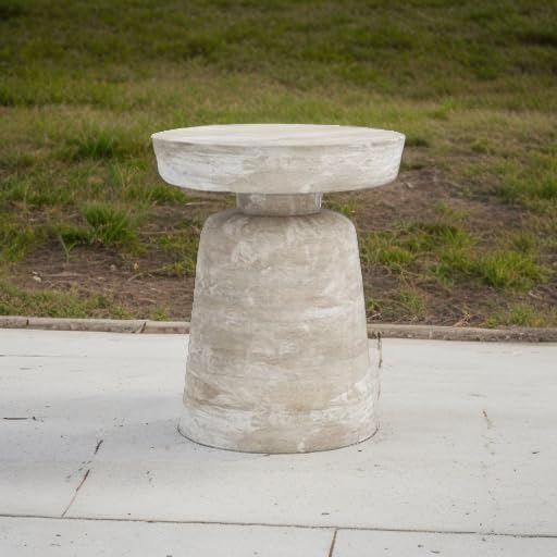 SIMPLIHOME Robbie 16" Wide Solid Wood Round End Table in White Wash - Image 6