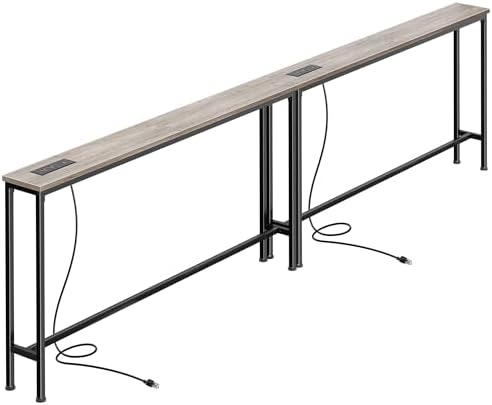 SUPERJARE 102.4 inch Narrow Behind Couch Table by SUPERJARE