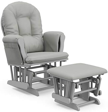 Storkcraft Premium Hoop Glider & Ottoman, Pebble Gray/Light Gray by Storkcraft