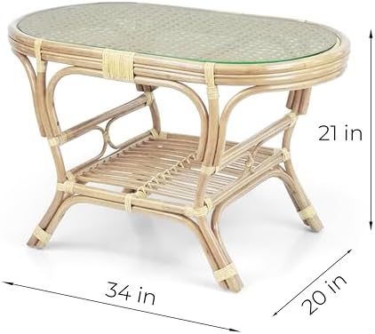 Malibu Lounge Set of 4: 2 Natural Rattan Wicker Chairs, Loveseat and Coffee - Image 5