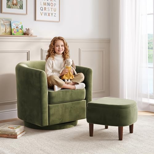 360° Swivel Accent Chair with Storage Ottoman - Image 5