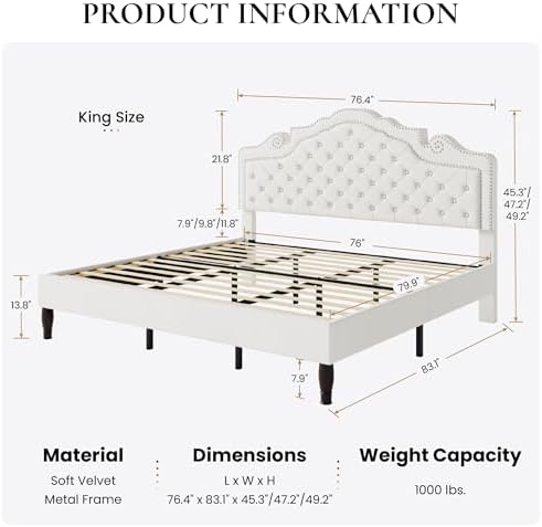 SHA CERLIN King Size Bed Frame - Image 2