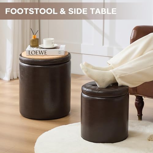 Set of 2 Storage Ottoman, Space Saving Ottoman - Image 5