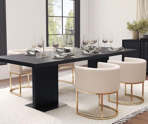 HNY Mid Century Modern Upholstered Barrel Dining Chairs - Image 5