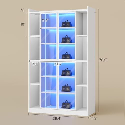 SEDETA 71" Tall 6-Tier Display Cabinet - Image 2