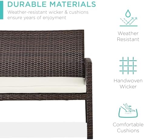 Best Choice Products 4-Piece Outdoor Wicker Patio Conversation Furniture Set - Image 3