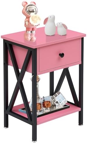 VECELO Nightstand, Modern Bedside End Table, Night Stand by VECELO