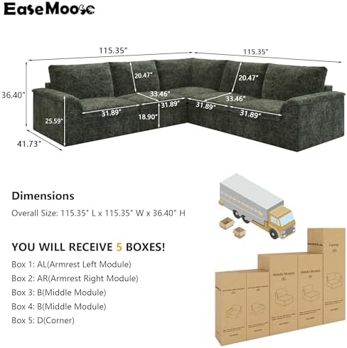 EASE MOOSE Boneless Couches for Living Room - Image 2