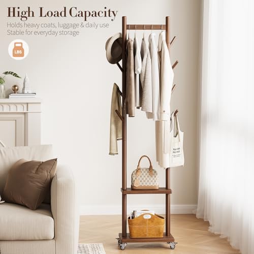 Yoobure Solid Wood Coat Rack Freestanding - Image 4
