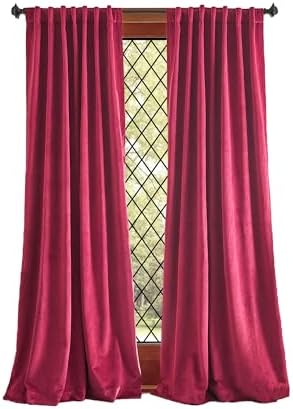 Martha Stewart Lucca Velvet Blackout Back Tab Window Curtain Panel Pair - Image 4