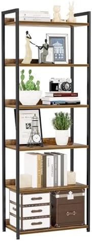 NUMENN Bookshelf, 6 Tier Freestanding Shelving Unit by NUMENN