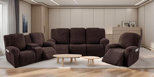 4 Pieces Recliner Cover Stretch Sofa Slipcover, Sofa Couch Cover - Image 6