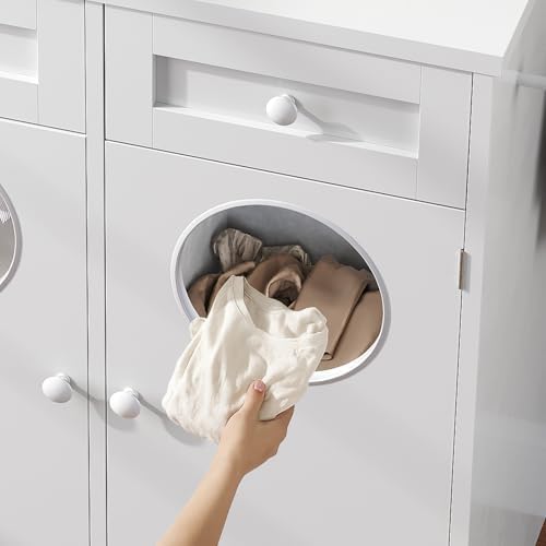 HOOBRO Double Laundry Hamper Cabinet, Hidden Laundry Cabinet - Image 4