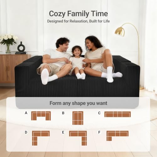 Claiks 128" U-Shaped Sofa, Oversized Modular Cloud Couch - Image 3