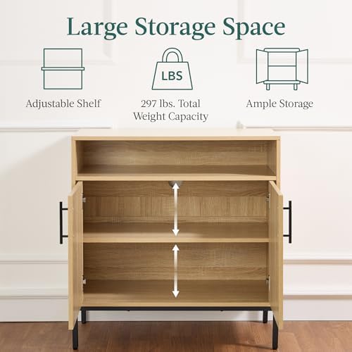 Best Choice Products Rattan Sideboard Buffet Cabinet, Entryway Table, Accent - Image 6