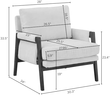 Roundhill Furniture Kelly Mid-Century Modern Accent Armchair - Image 2
