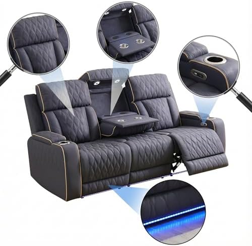 Leather Reclining Living Room Set, Leather Reclining Couch Set - Image 3
