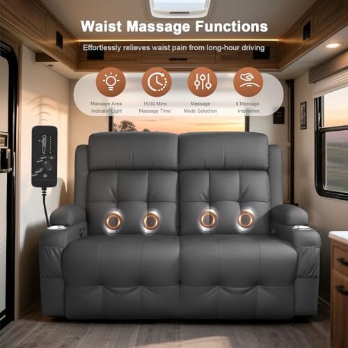 RV Loveseat Recliner Sofa, Wall Hugger Reclining RV Couch - Image 4