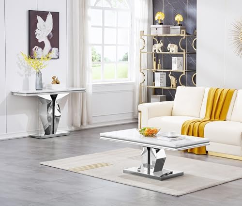 47inch Faux Marble Console Table - Image 4