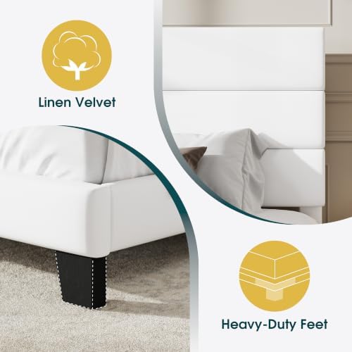 WEEWAY Twin Size Velvet Bed Frame - Image 5
