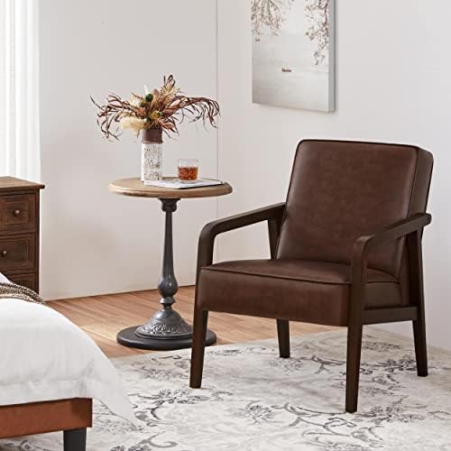 Yaheetech Accent Chairs Set of 2, Mid-Century Modern, Dark Brown - Image 3