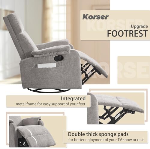 Korser Swivel Rocking Recliner - Image 5