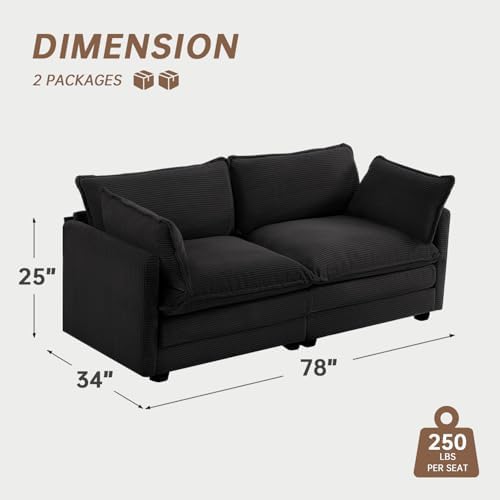 ROWHY 78'' Sectional 2 Seat Cloud Loveseat - Image 2