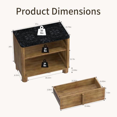 Nightstand Set of 2, Modern Curved End Tables - Image 2
