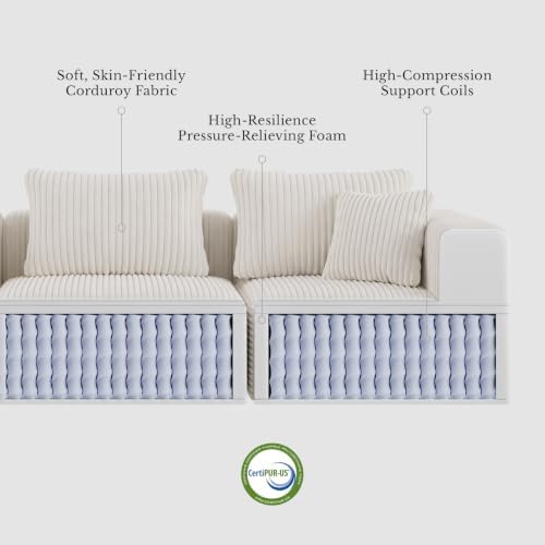 Maywish Modular Boneless Couch 106 in, Sectional Sofa - Image 4