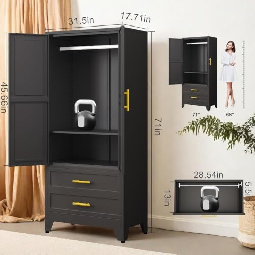 GAIOUS Metal Wardrobe Cabinet - Image 2