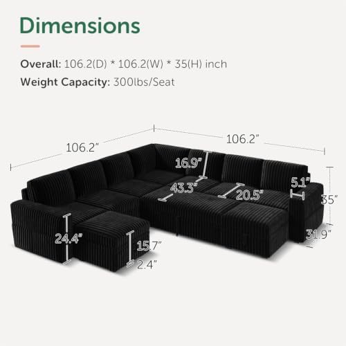 HONBAY Modular Sectional Sleeper Sofa - Image 2
