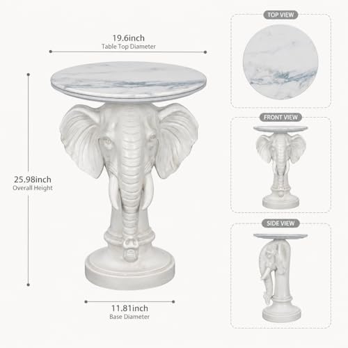 Elephant Head Accent End Table, Side Table - Image 2