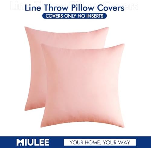 MIULEE Decorative Outdoor Pillow Covers Waterproof 20x20 Light Pink - Image 6