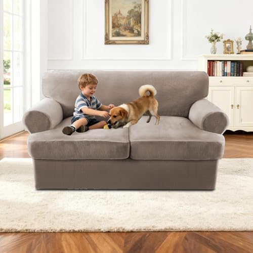 Turquoize Sofa Cover 3 Piece T Cushion Loveseat Covers - Image 3