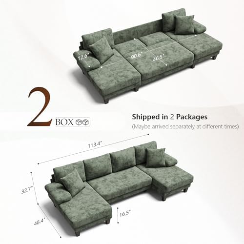 Txtin's Sleeper Sofa with Pull Out Couch Bed | 112 Inch Couches - Image 3
