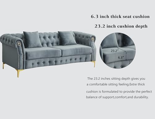 Hybition 3-Piece Living Room Sofa Set, Tufted Design - Image 7