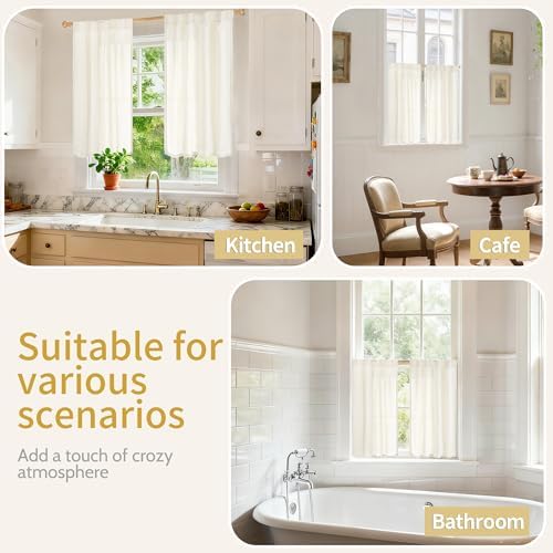 YoungsTex Small Linen Curtains 24 X 40 Inch Length - Image 2