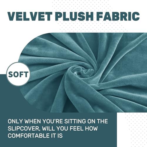 MAXIJIN 1 Piece Velvet Chaise Cover Stretch Sectional Couch Covers - Image 3