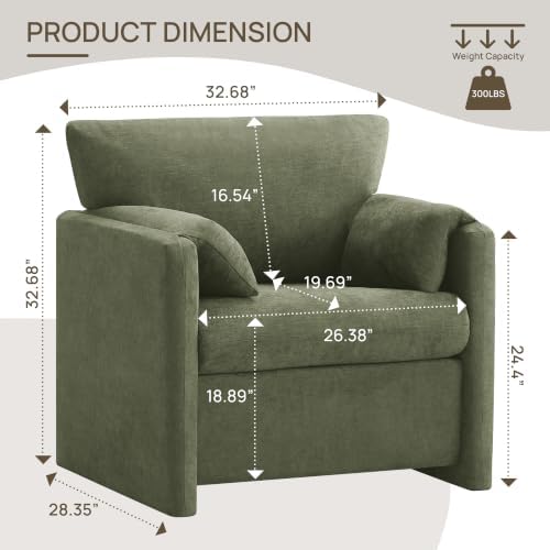 Oversized Accent Chair Set of 2, Comfy Reading Chair - Image 2