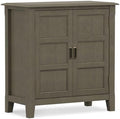 SIMPLIHOME Burlington 30" Wide Solid Wood Cabinet in Farmhouse Grey by SimpliHome