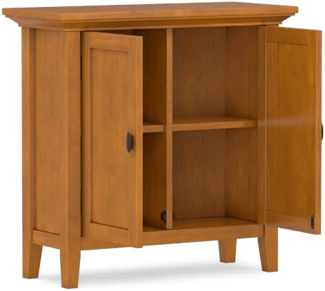 SIMPLIHOME Redmond 32" Solid Wood Cabinet in Light Golden Brown - Image 5